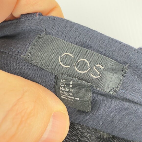 COS Wool Blend Tailored Navy Blue Ankle Pants Size 8 - Picture 6 of 6